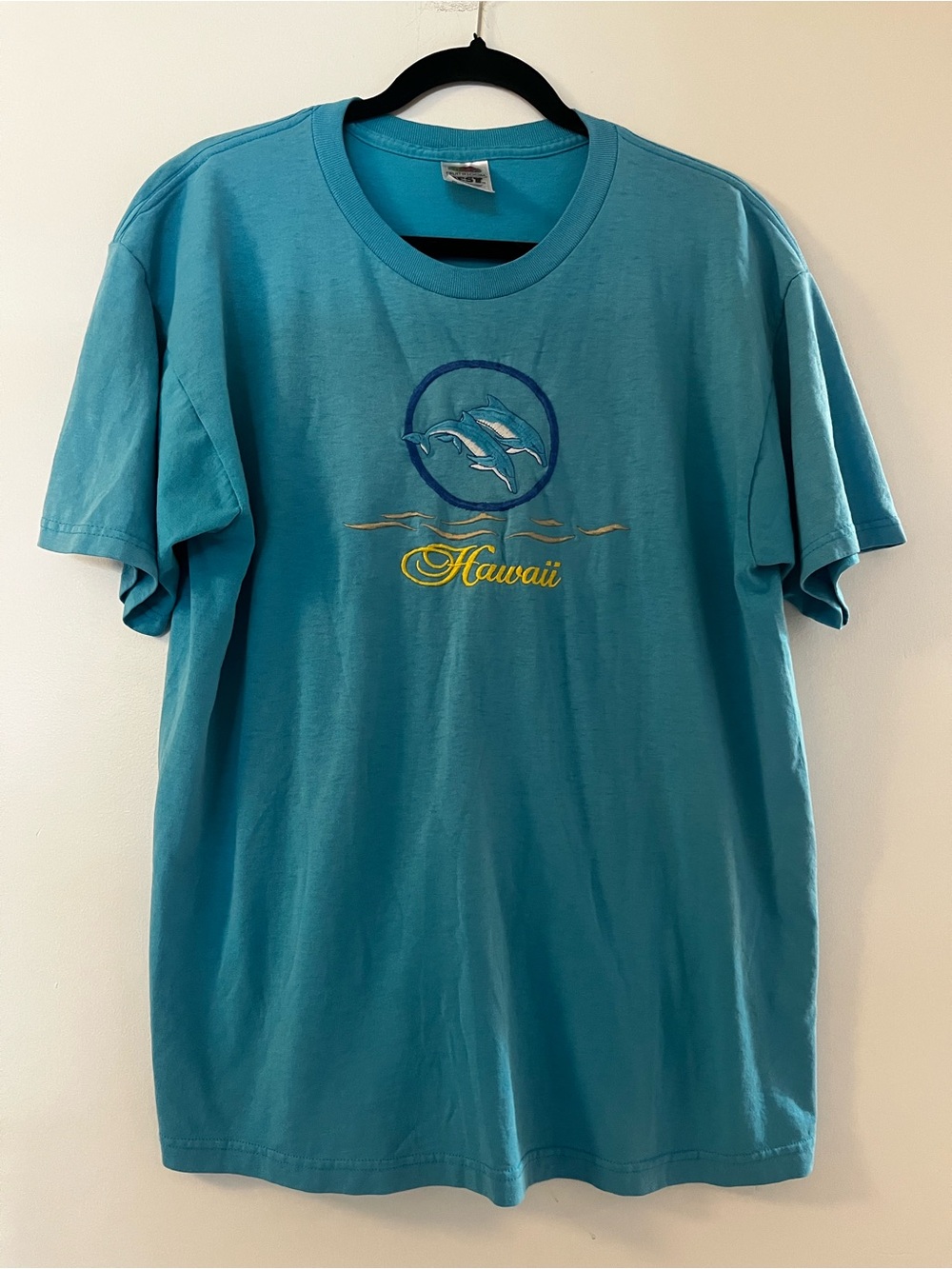Vintage Dolphin Embroidered Tee Shirt